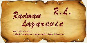Radman Lazarević vizit kartica